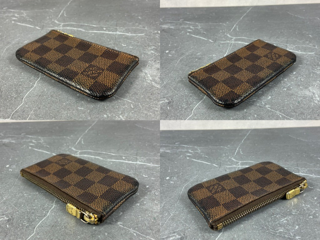 Louis Vuitton Pochette Cles Key Pouch Damier Ebene Canvas