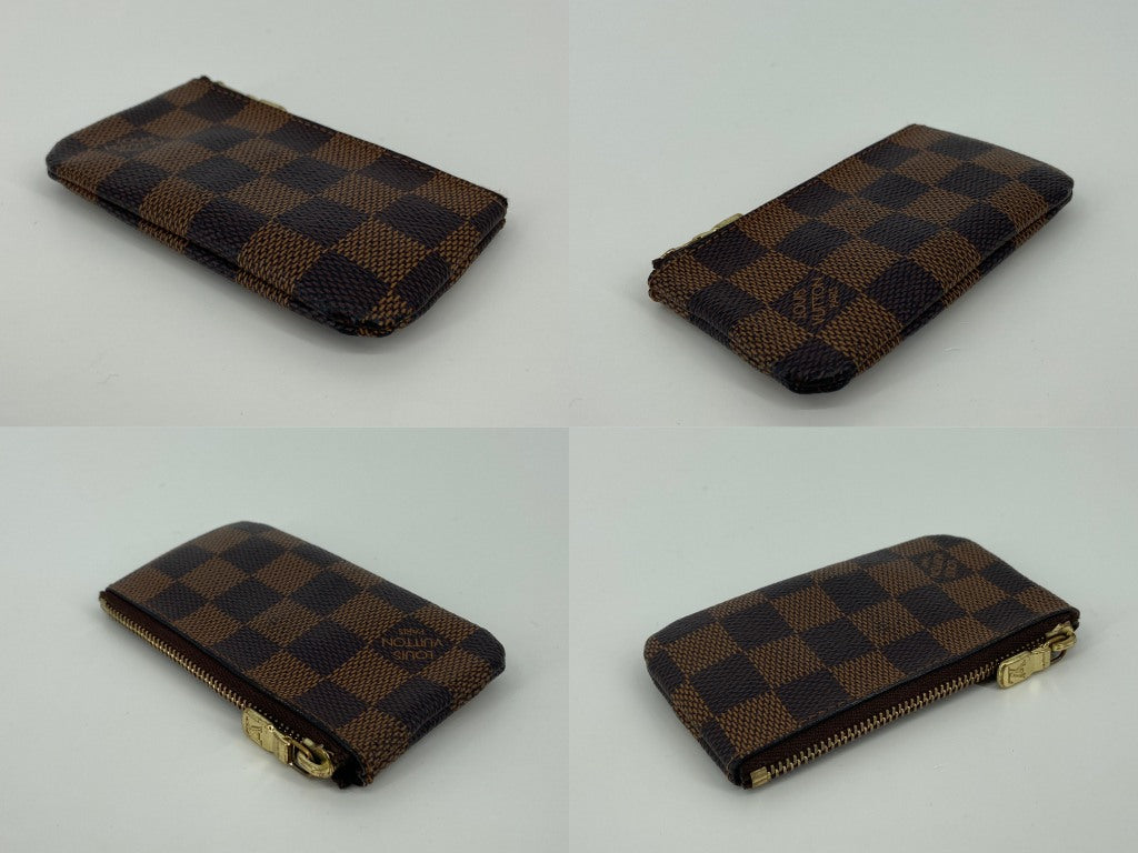 Louis Vuitton Pochette Cles Key Pouch Damier Ebene Canvas