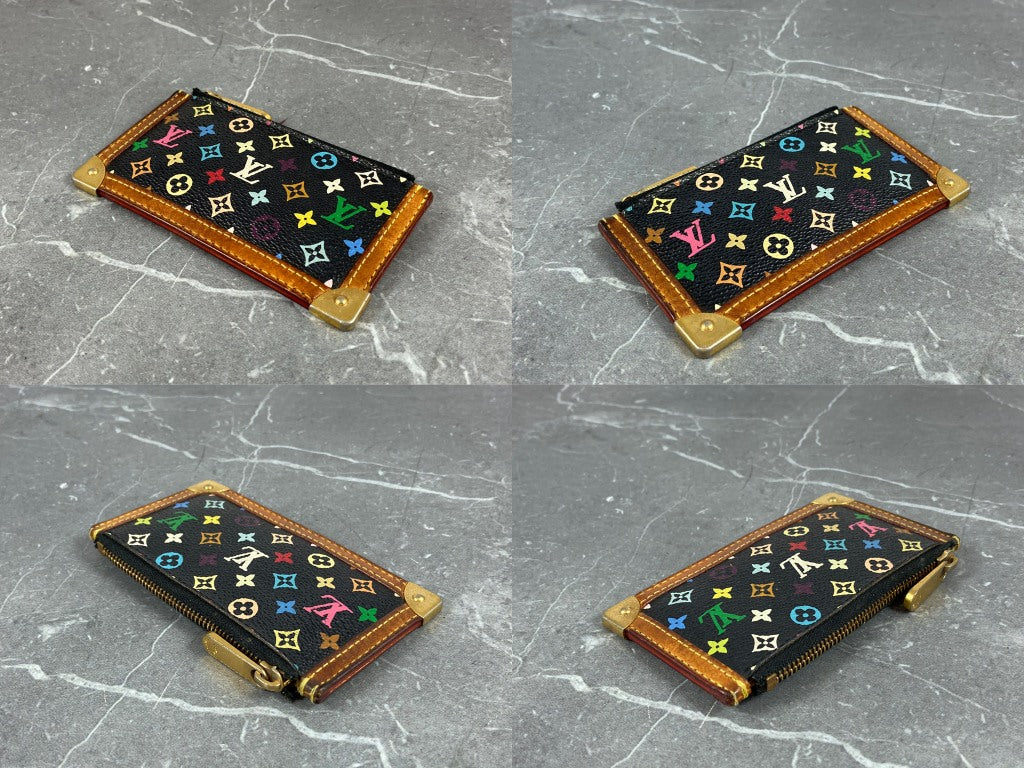 Louis Vuitton Pochette Cles Key Pouch Murakami Multicolor Black