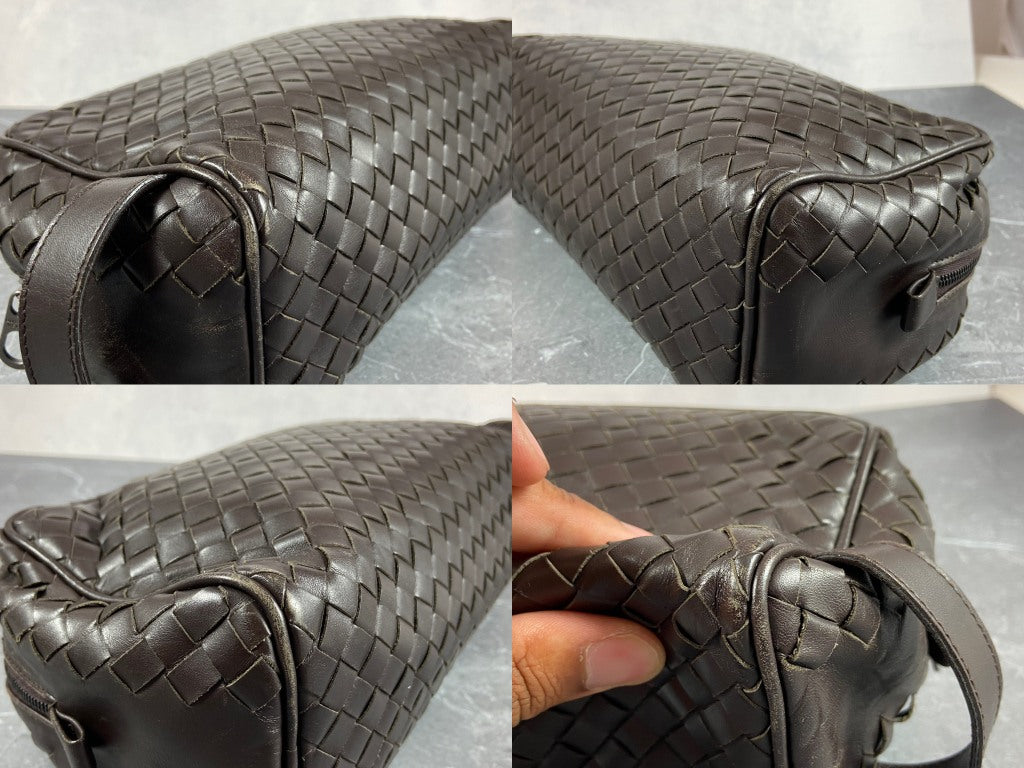 Bottega Veneta Clutch Brown Intrecciato Leather