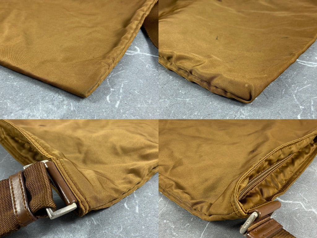 Prada Nylon Shoulder / Messenger Bag Brown