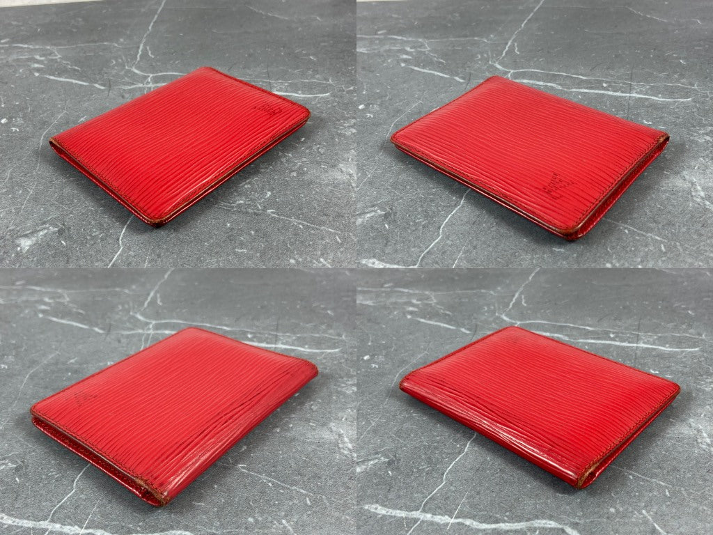 Louis Vuitton Bifold Card Case Red Epi Leather