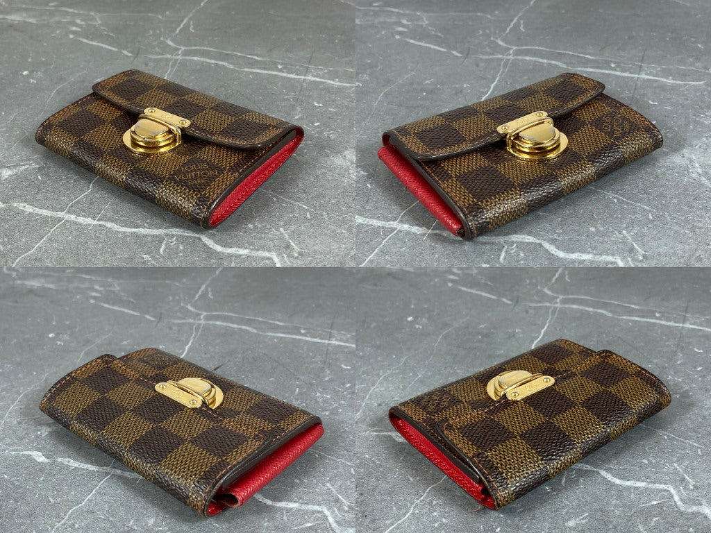 Louis Vuitton Small Wallet / Card Case Damier Ebene Canvas