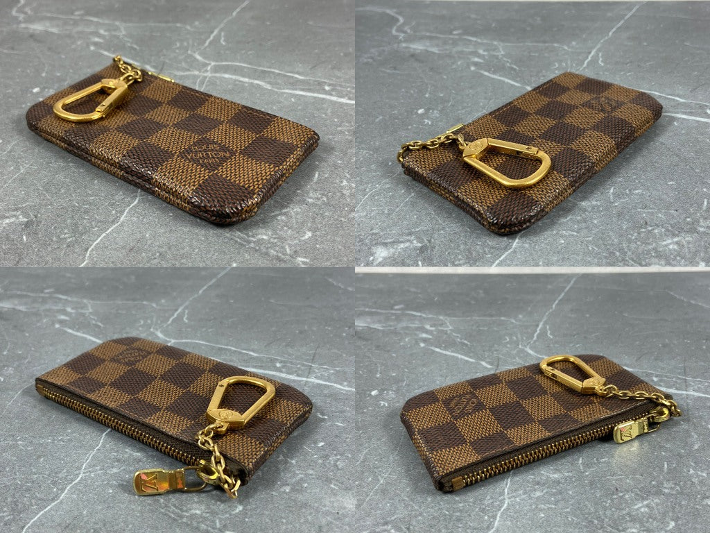 Louis Vuitton Pochette Cles Key Pouch Damier Ebene Canvas