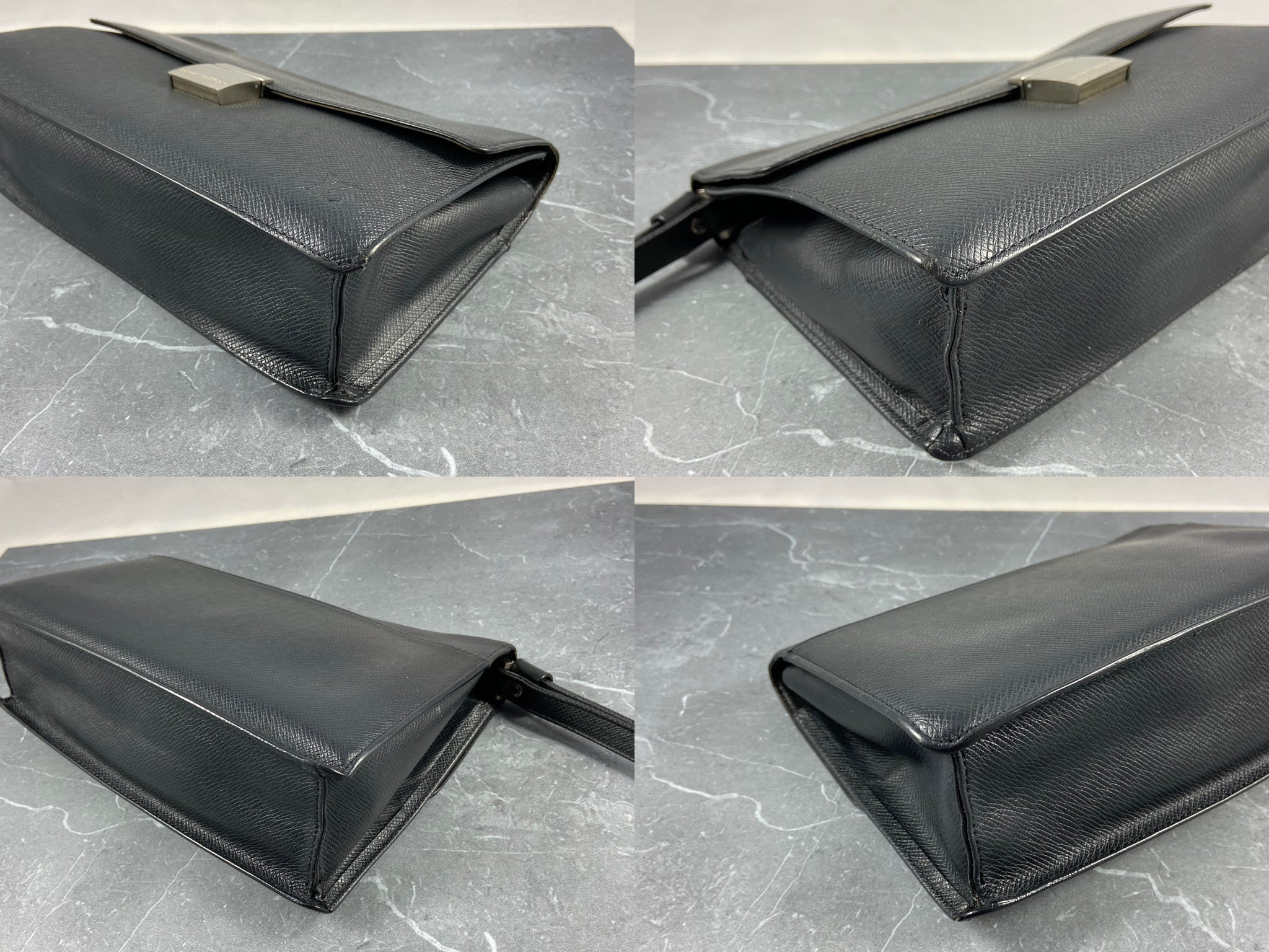 Louis Vuitton Selenga Clutch Black Taiga Leather