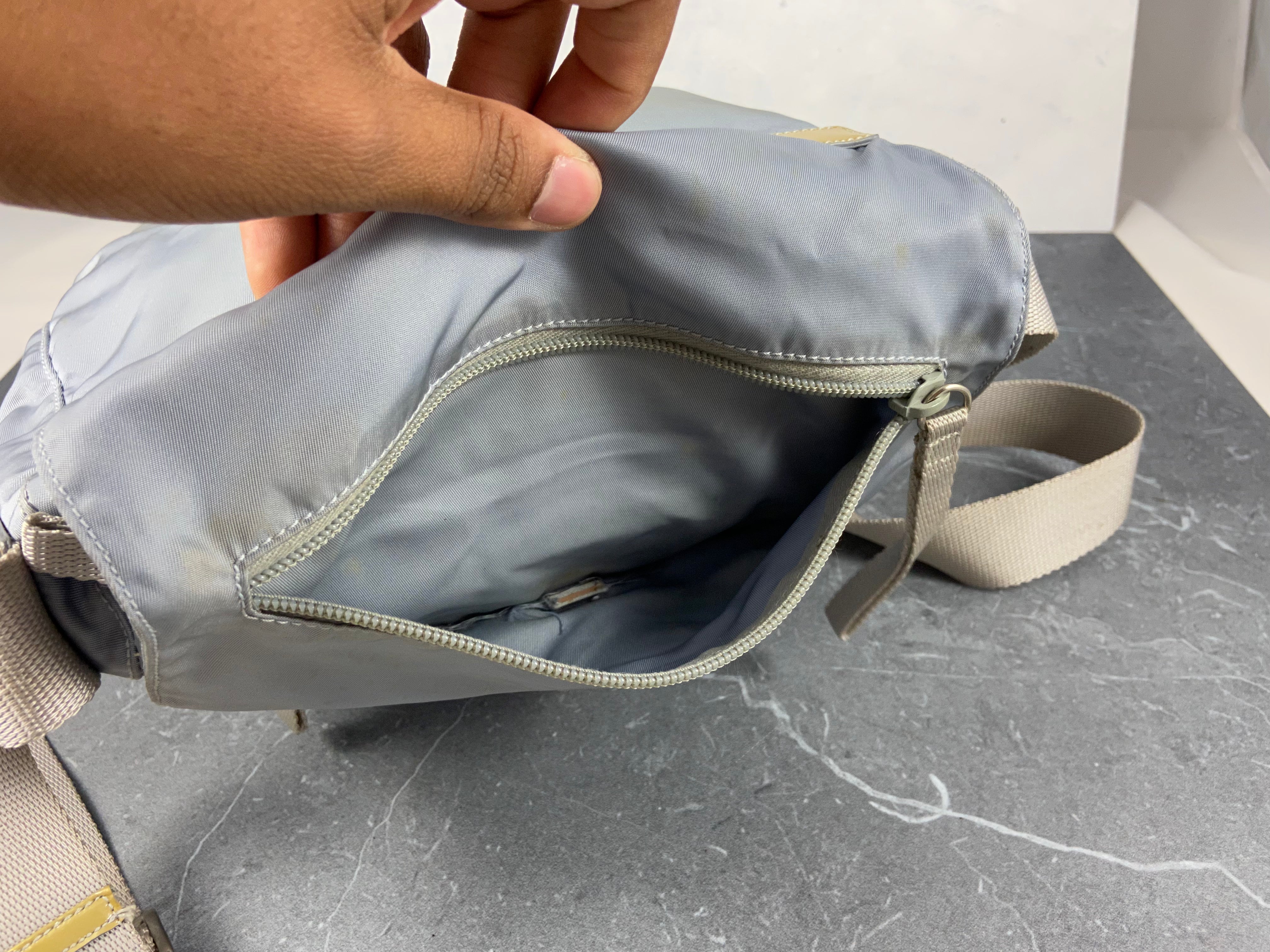 Prada Tessuto Nylon Shoulder Messenger Bag Baby Blue