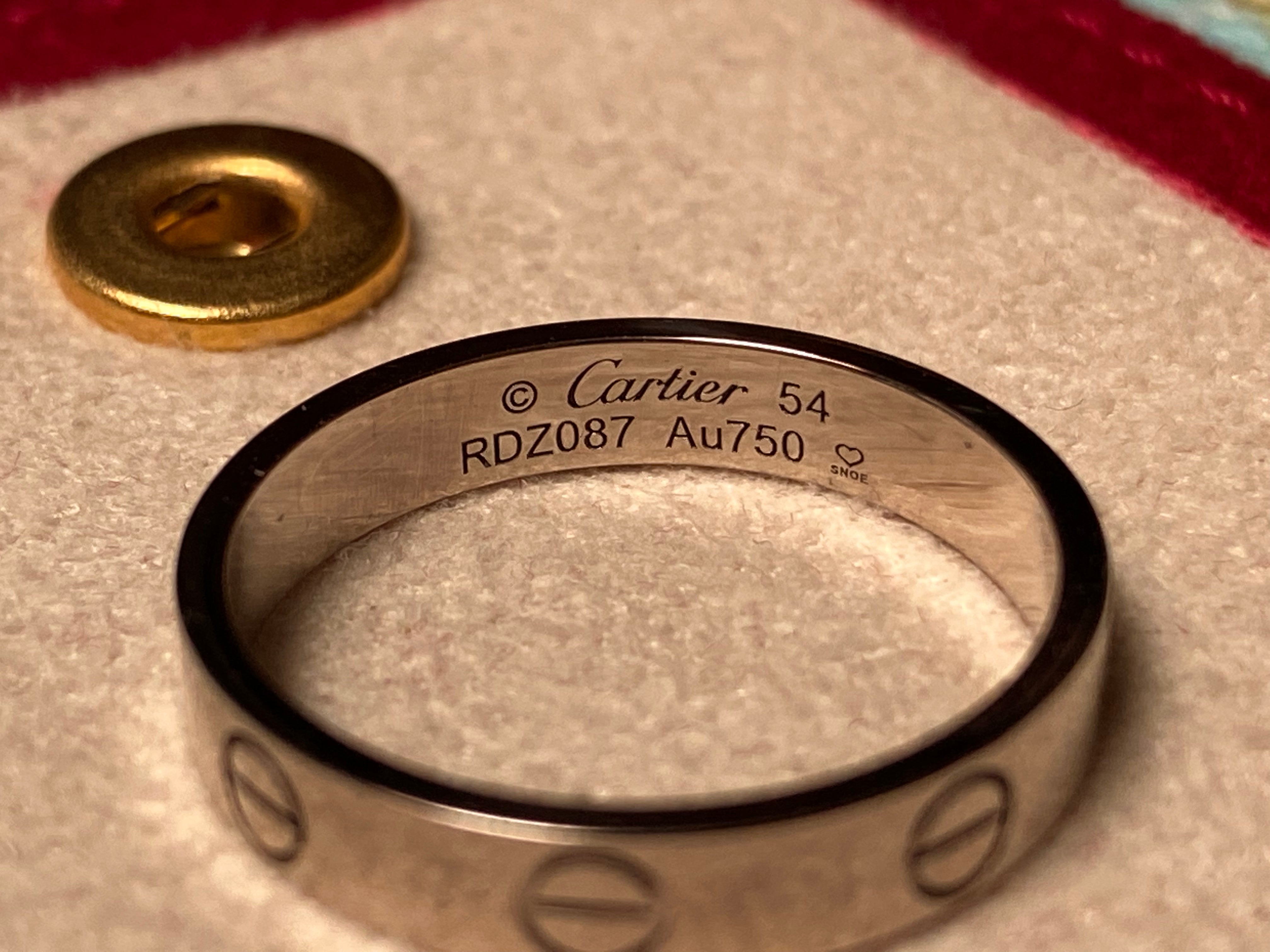 Cartier Love Ring White Gold Size 54