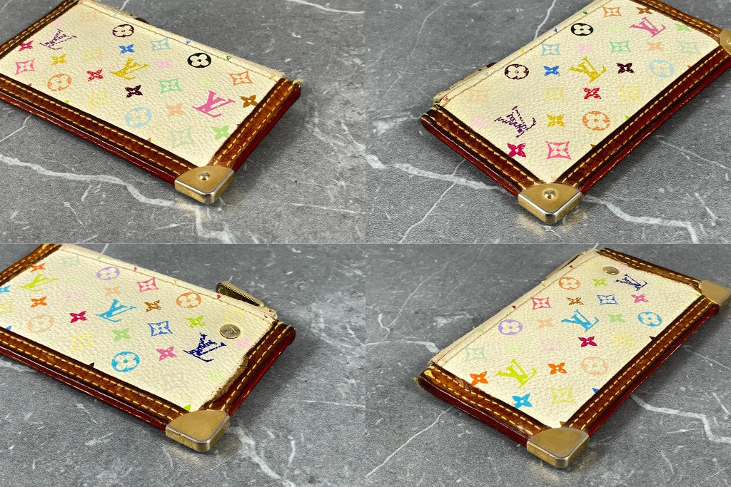 Louis Vuitton Pochette Cles Key Pouch Murakami Multicolor White