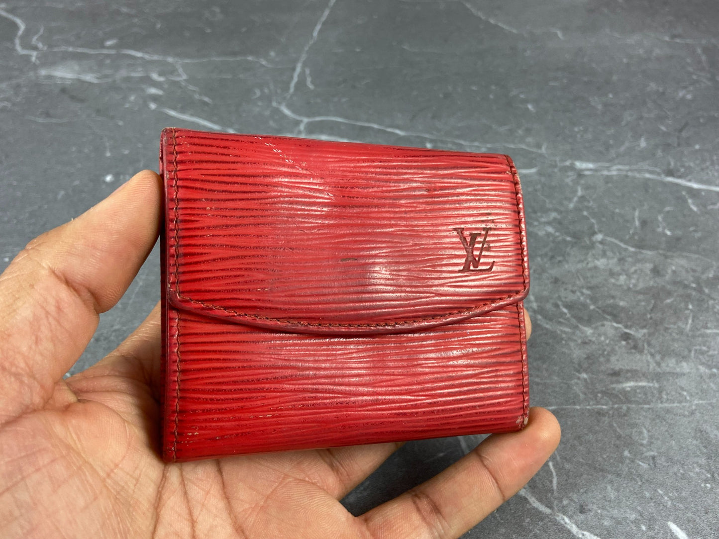 Louis Vuitton Small Wallet Red Epi Leather