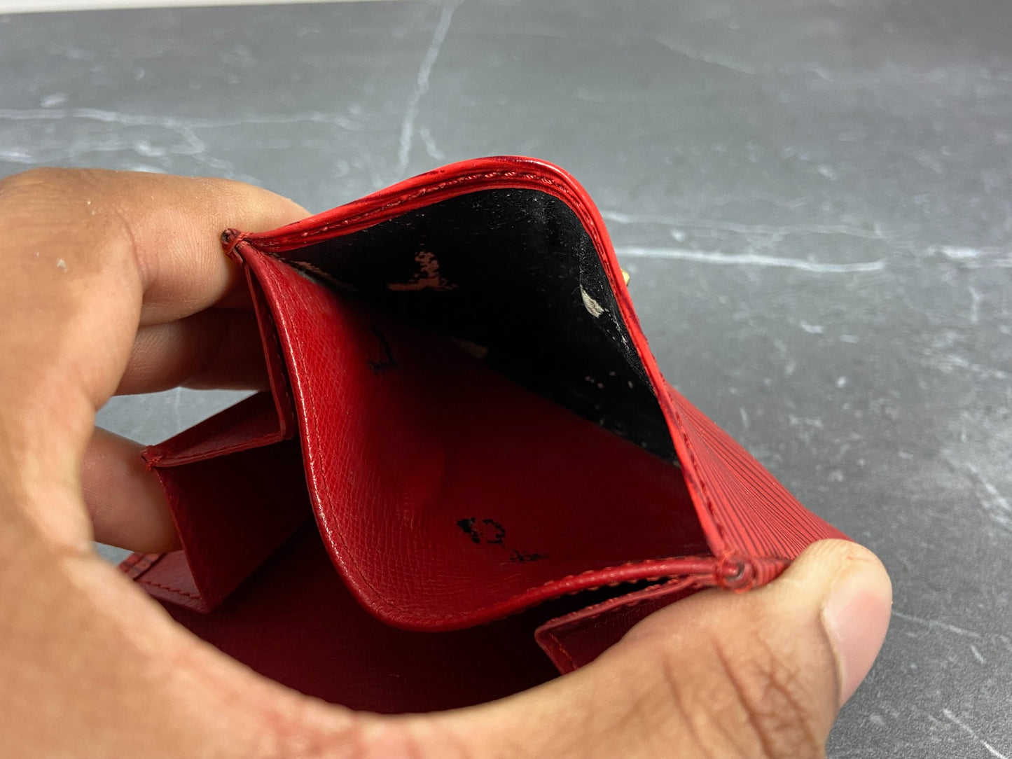 Louis Vuitton Small Wallet Red Epi Leather