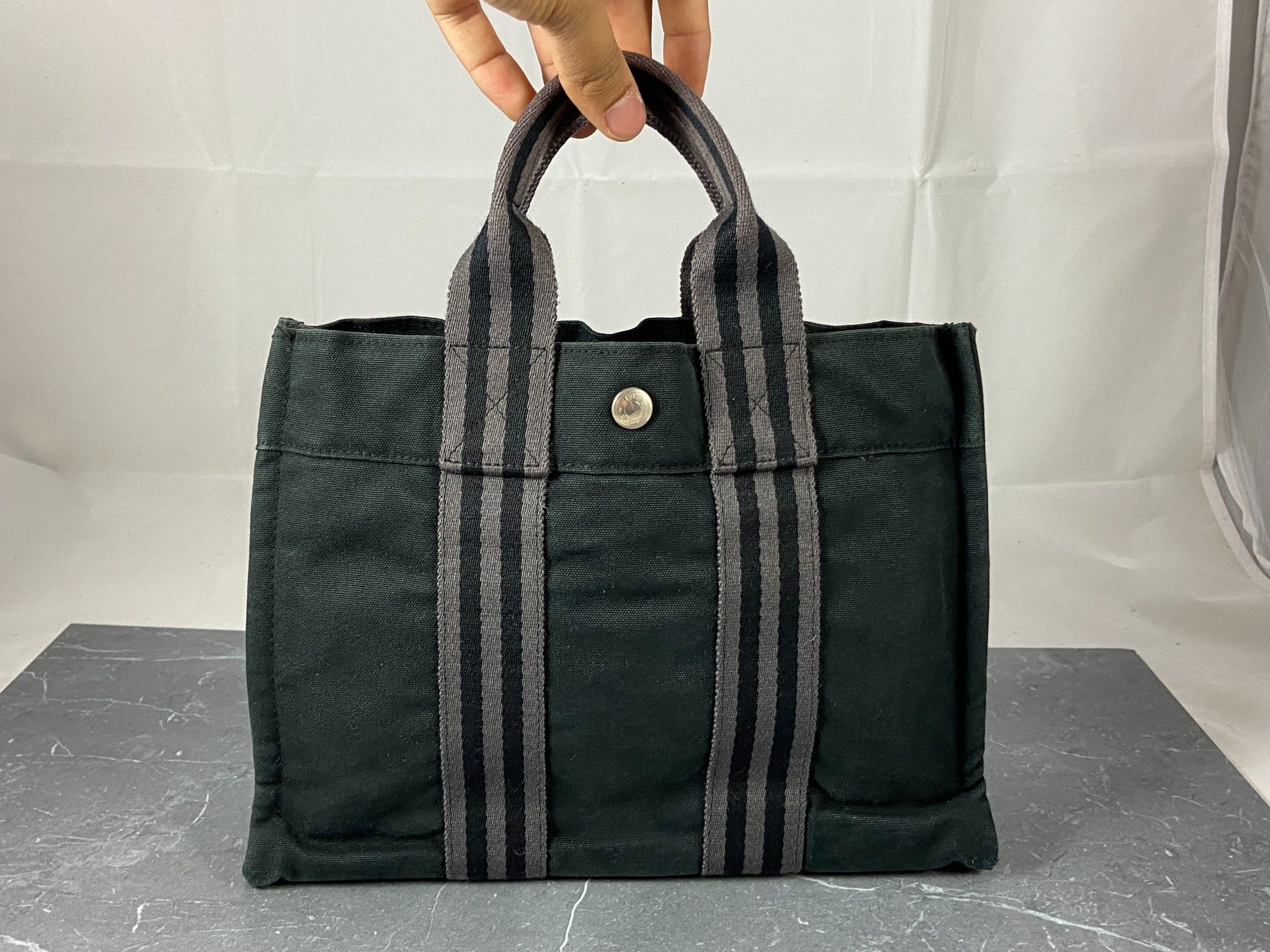 Hermès Fourre Tout PM Cotton Bag Black