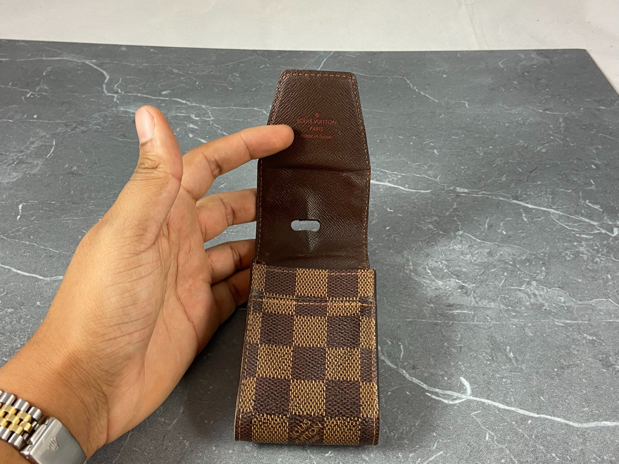 Louis Vuitton Phone / Cigarette Case Damier Ebene Canvas