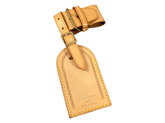 Louis Vuitton Luggage Tag & Handle Belt Beige Vachetta Leather