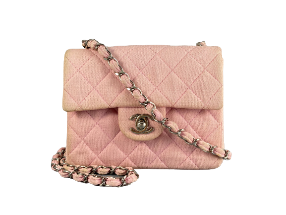 Chanel Timeless / Classique Mini Square Flap Bag Pink Jersey