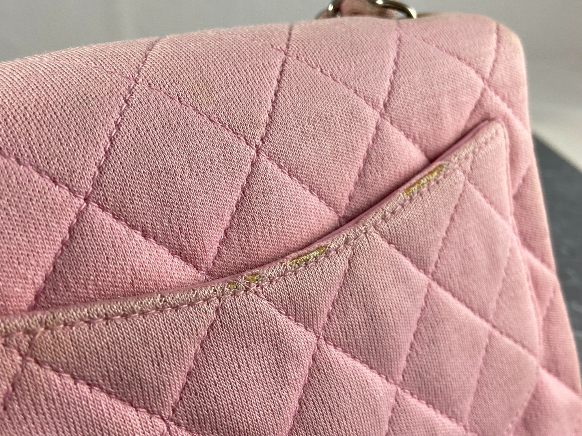 Chanel Timeless / Classique Mini Square Flap Bag Pink Jersey