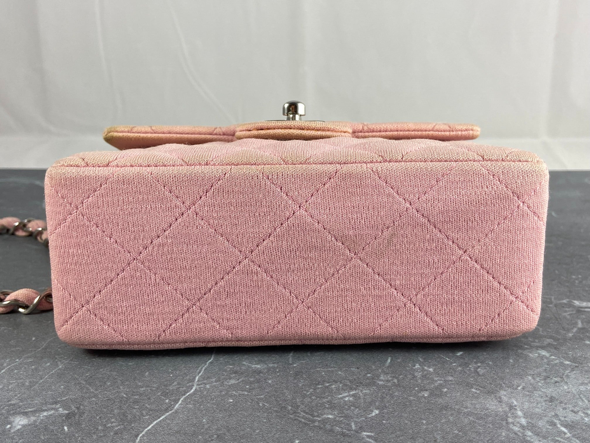 Chanel Timeless / Classique Mini Square Flap Bag Pink Jersey