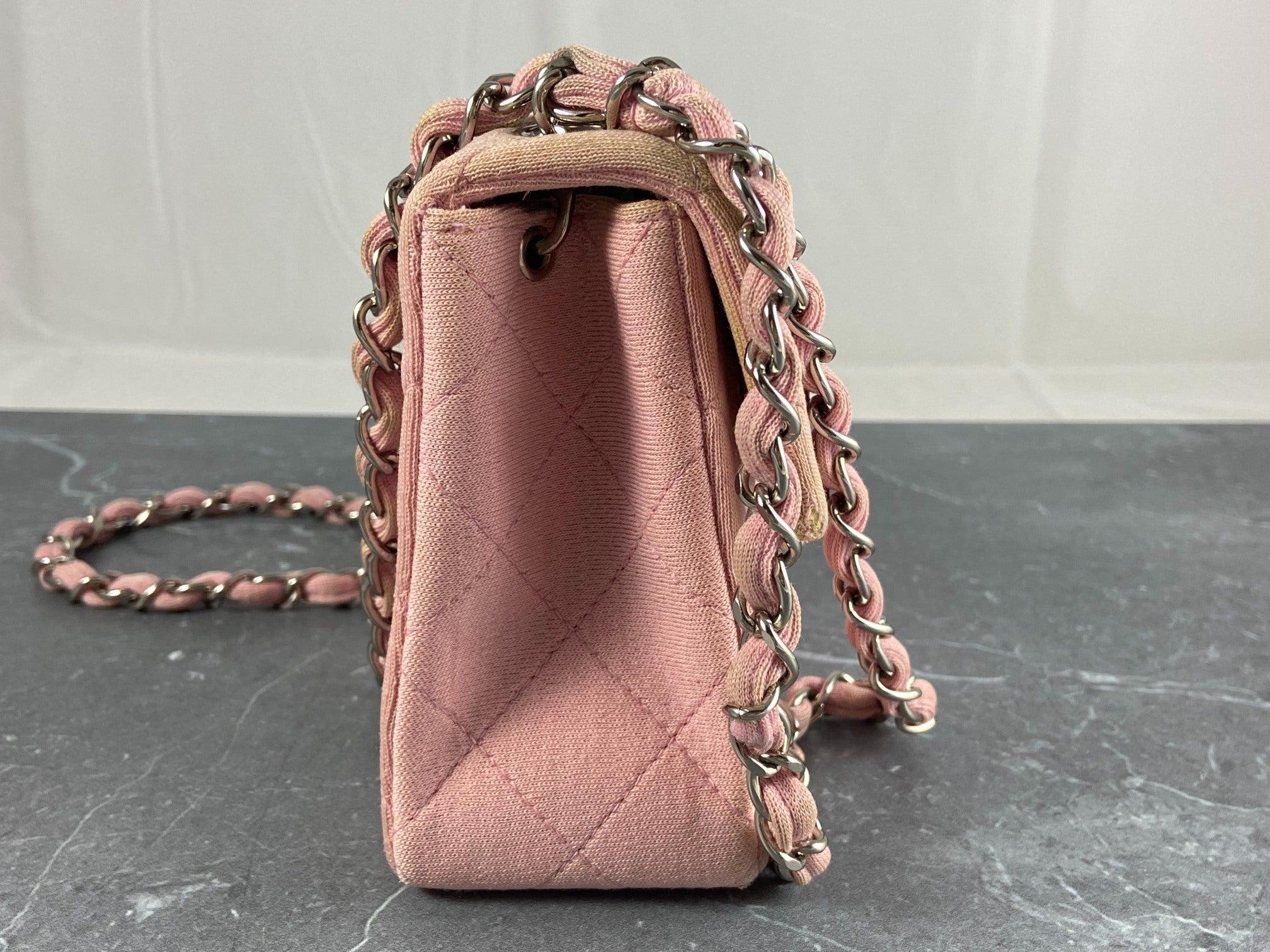 Chanel Timeless / Classique Mini Square Flap Bag Pink Jersey