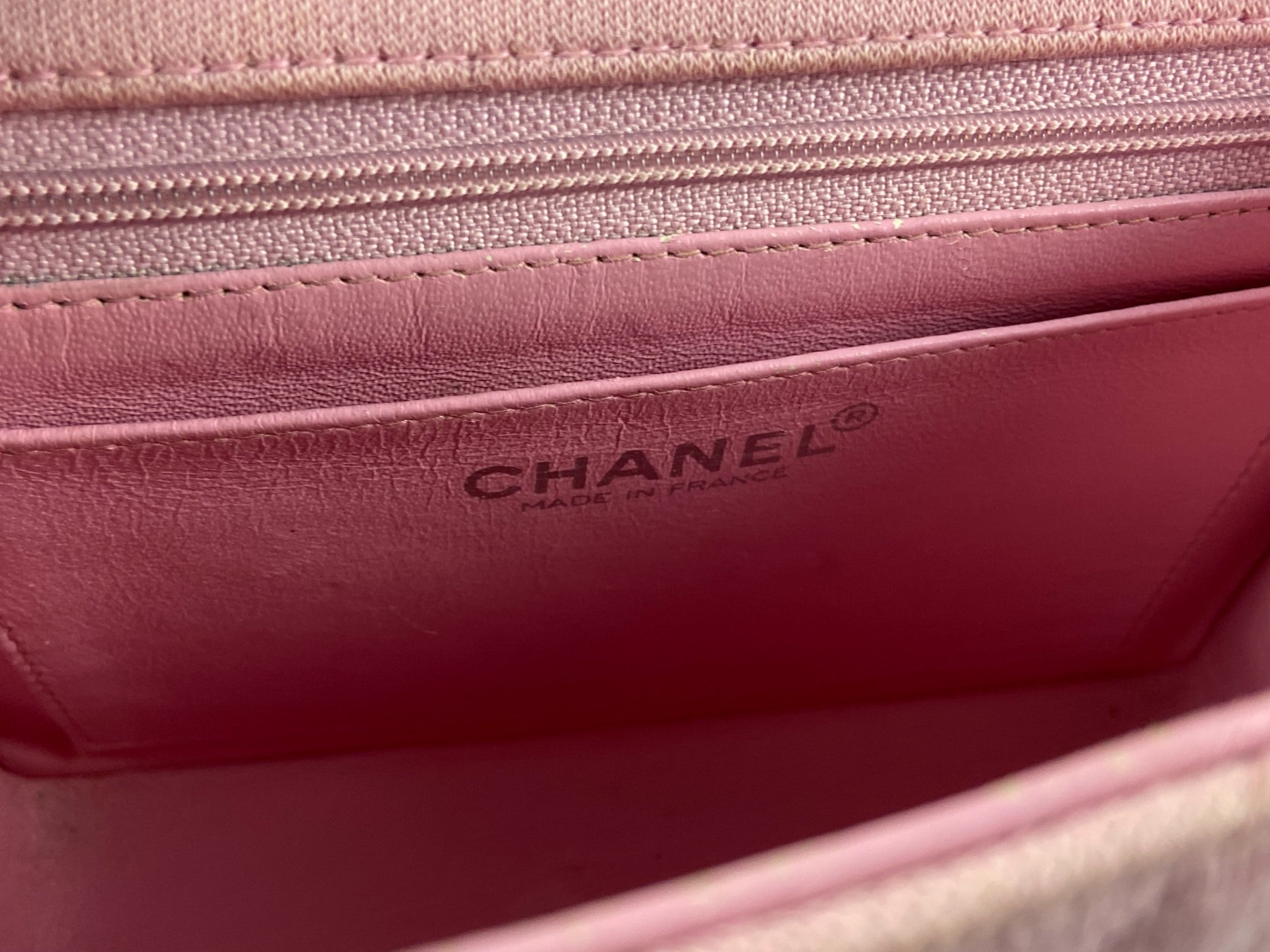 Chanel Timeless / Classique Mini Square Flap Bag Pink Jersey