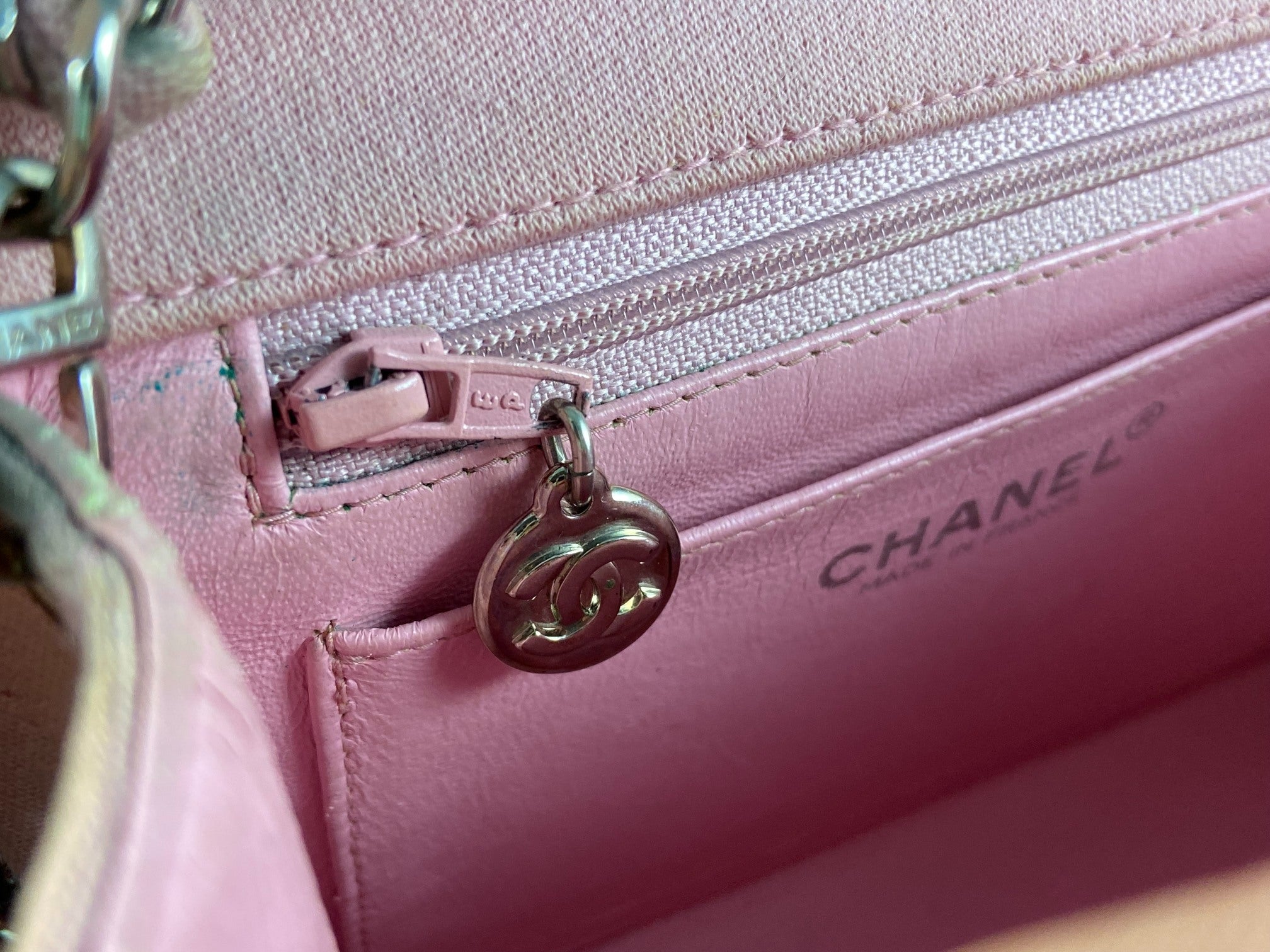 Chanel Timeless / Classique Mini Square Flap Bag Pink Jersey