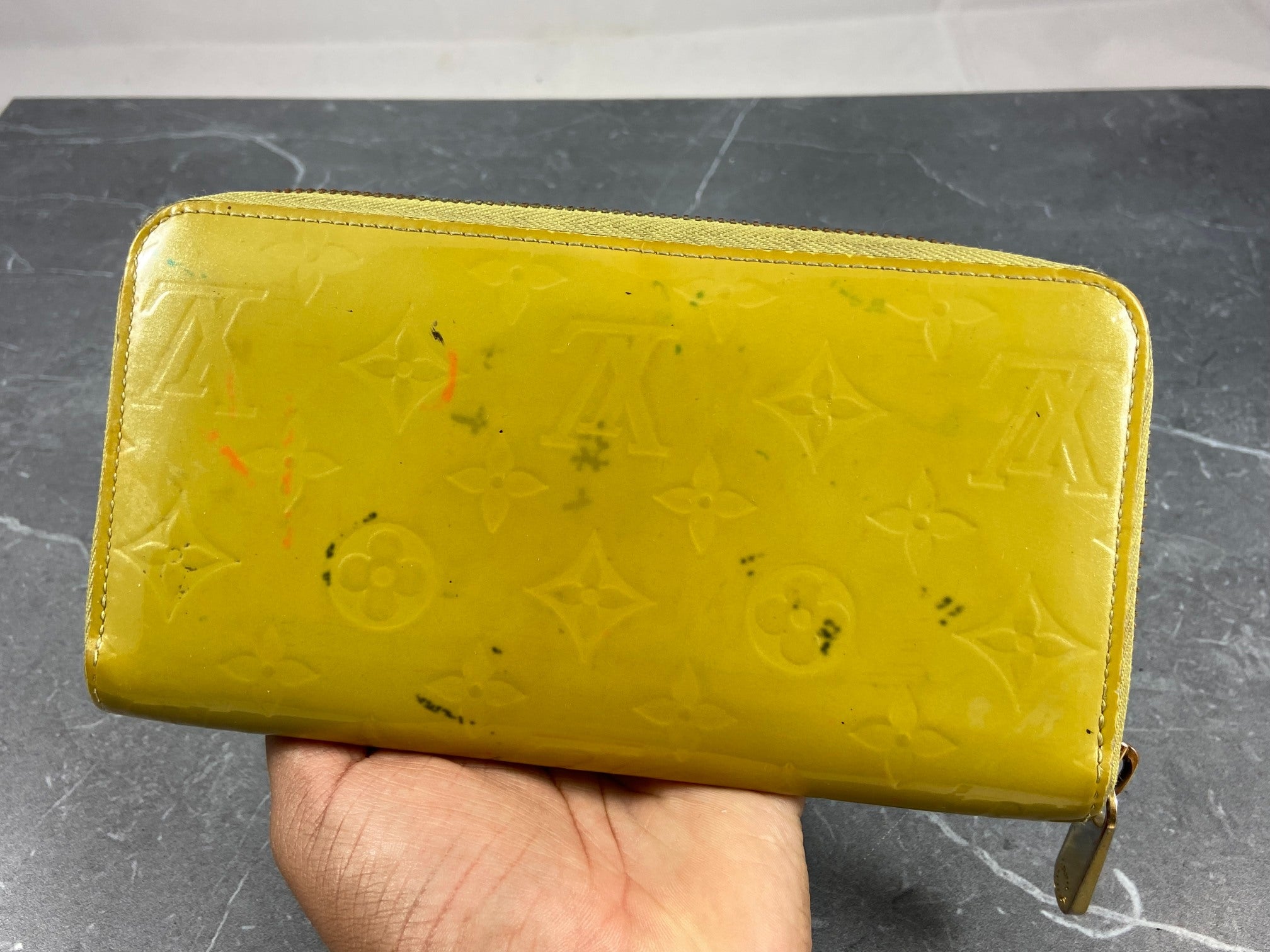 Louis Vuitton Zippy Wallet Green Vernis Leather