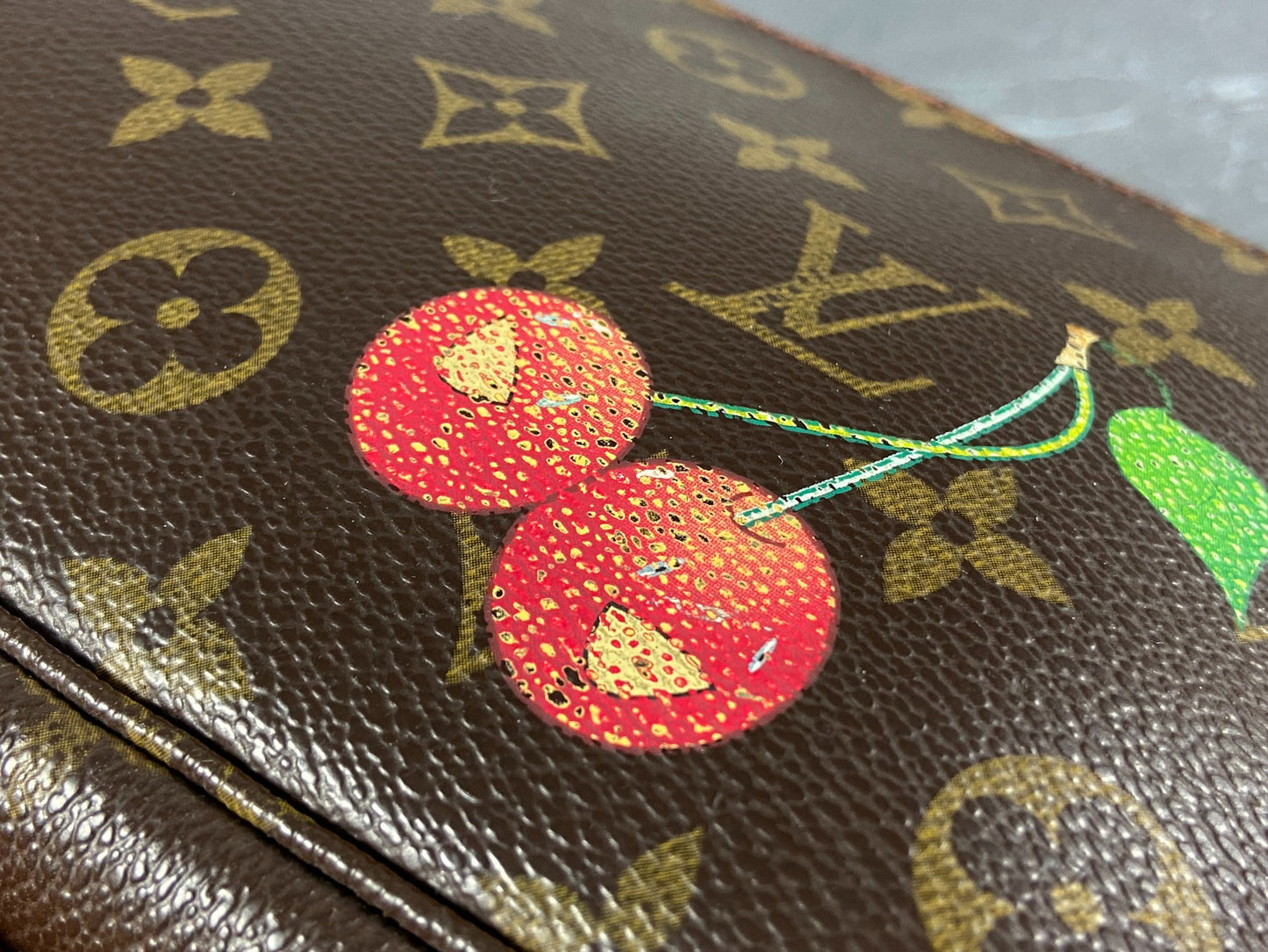 Louis Vuitton Red Takashi Murakami Cherry Pochette Accessoire Bag