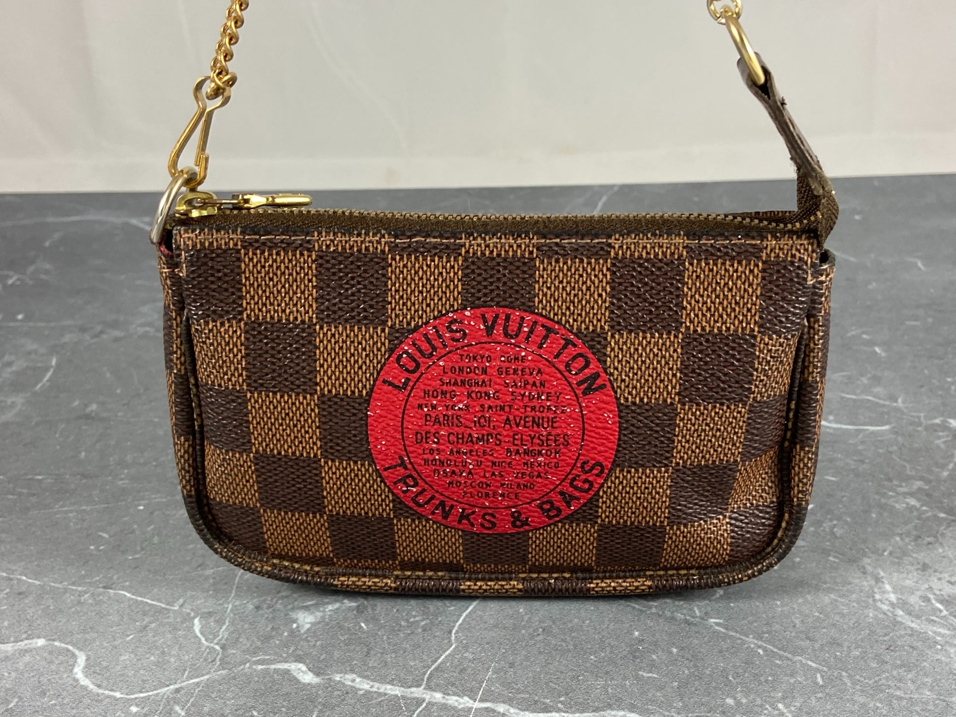 Louis Vuitton Mini Pochette Accessoires Trunks & Bags Edition Damier Ebene  Canvas