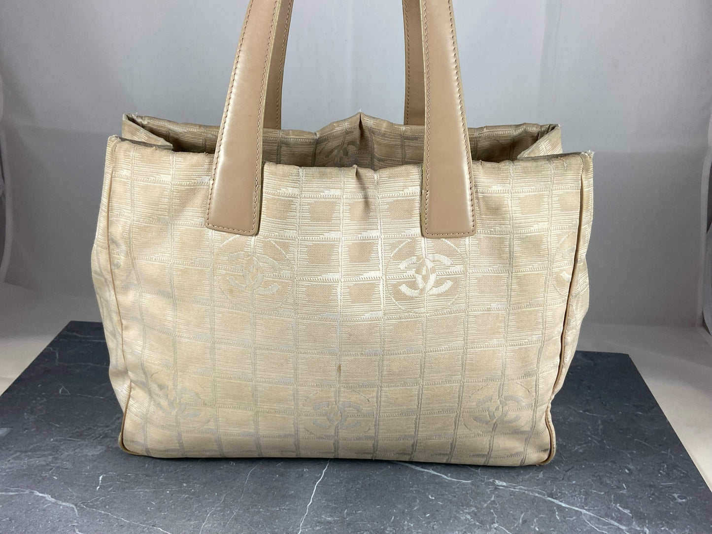 Chanel Travel Line Hand / Shoulder Bag Beige