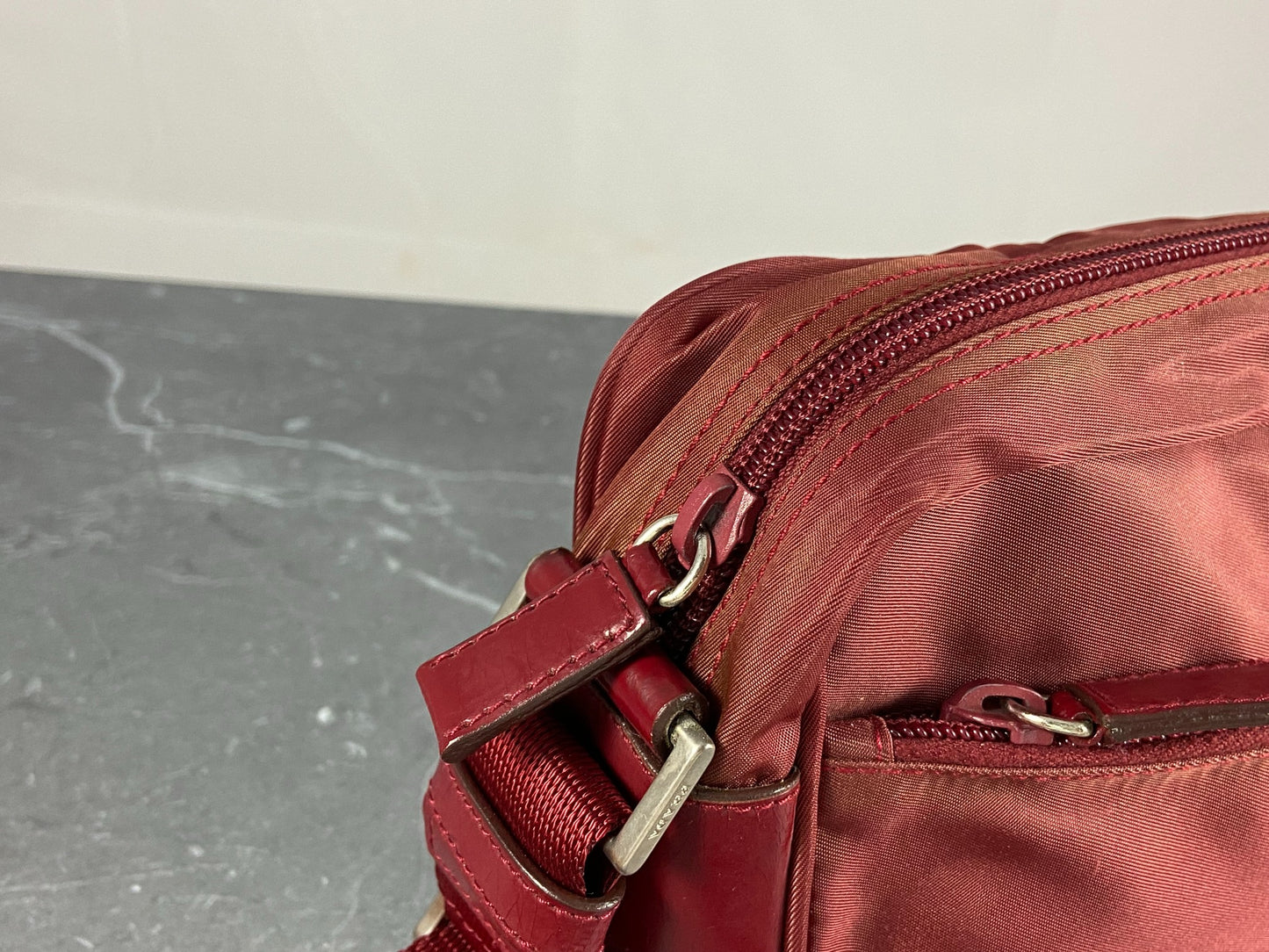 Prada Tessuto Nylon Shoulder / Crossbody Bag Red