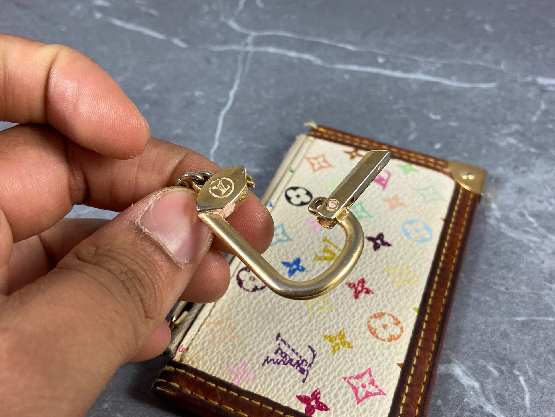 Louis Vuitton Monogram Multicolor Pochette Cles Key Pouch Keychain