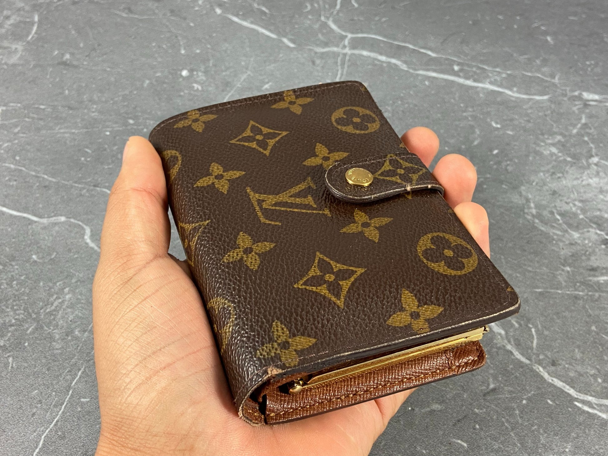 Louis Vuitton Monogram Zippy Compact Wallet Brown