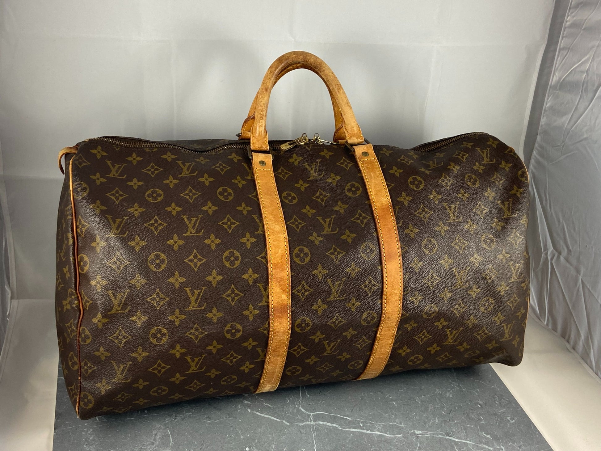 Louis Vuitton Monogram KEEPALL 55 Travel / Weekend Luggage Boston bag  (VI862) - The Attic Place