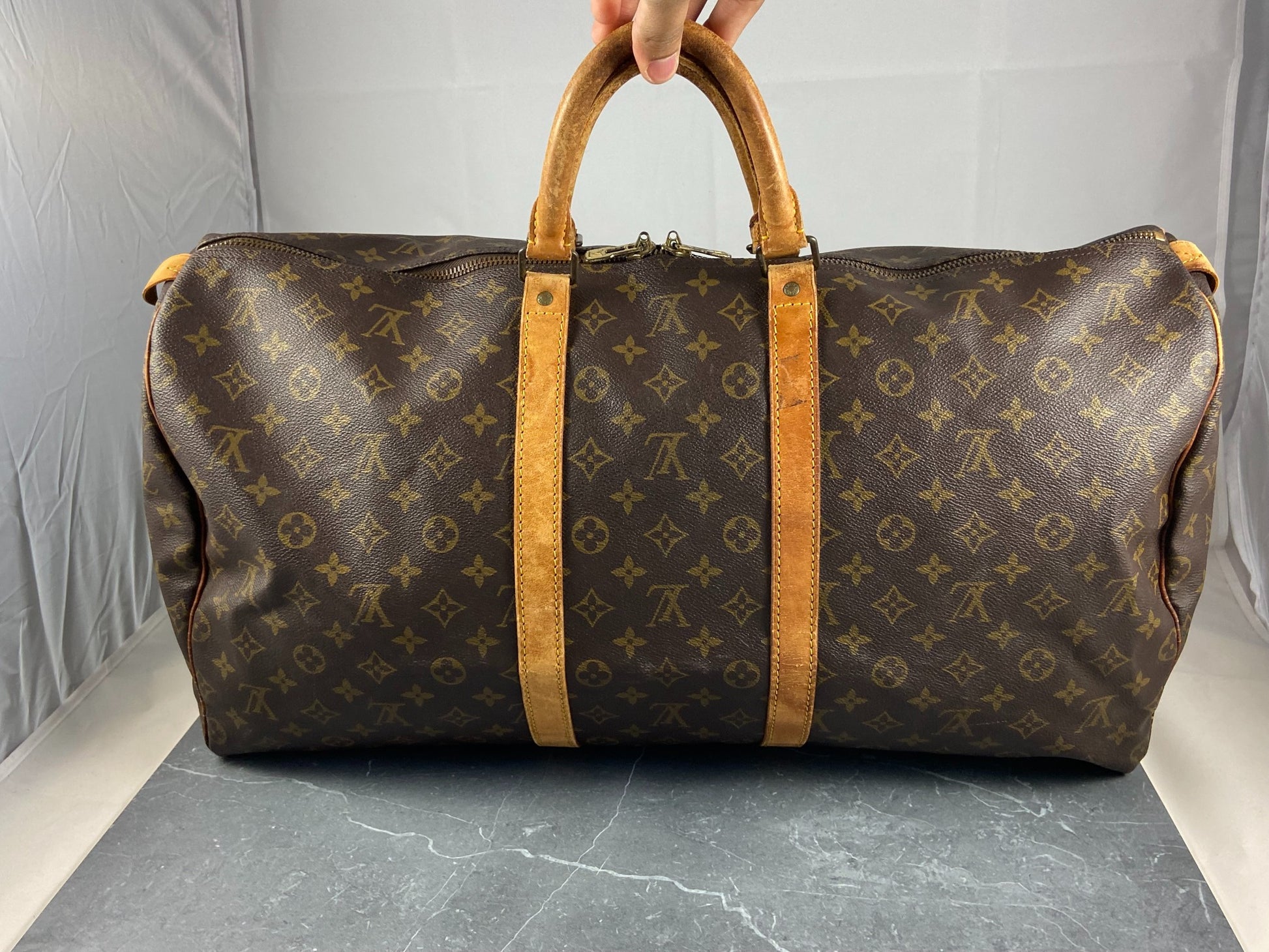 Louis Vuitton Monogram Canvas Leather Keepall 55 CBORXZSA 144010025123 –  Max Pawn