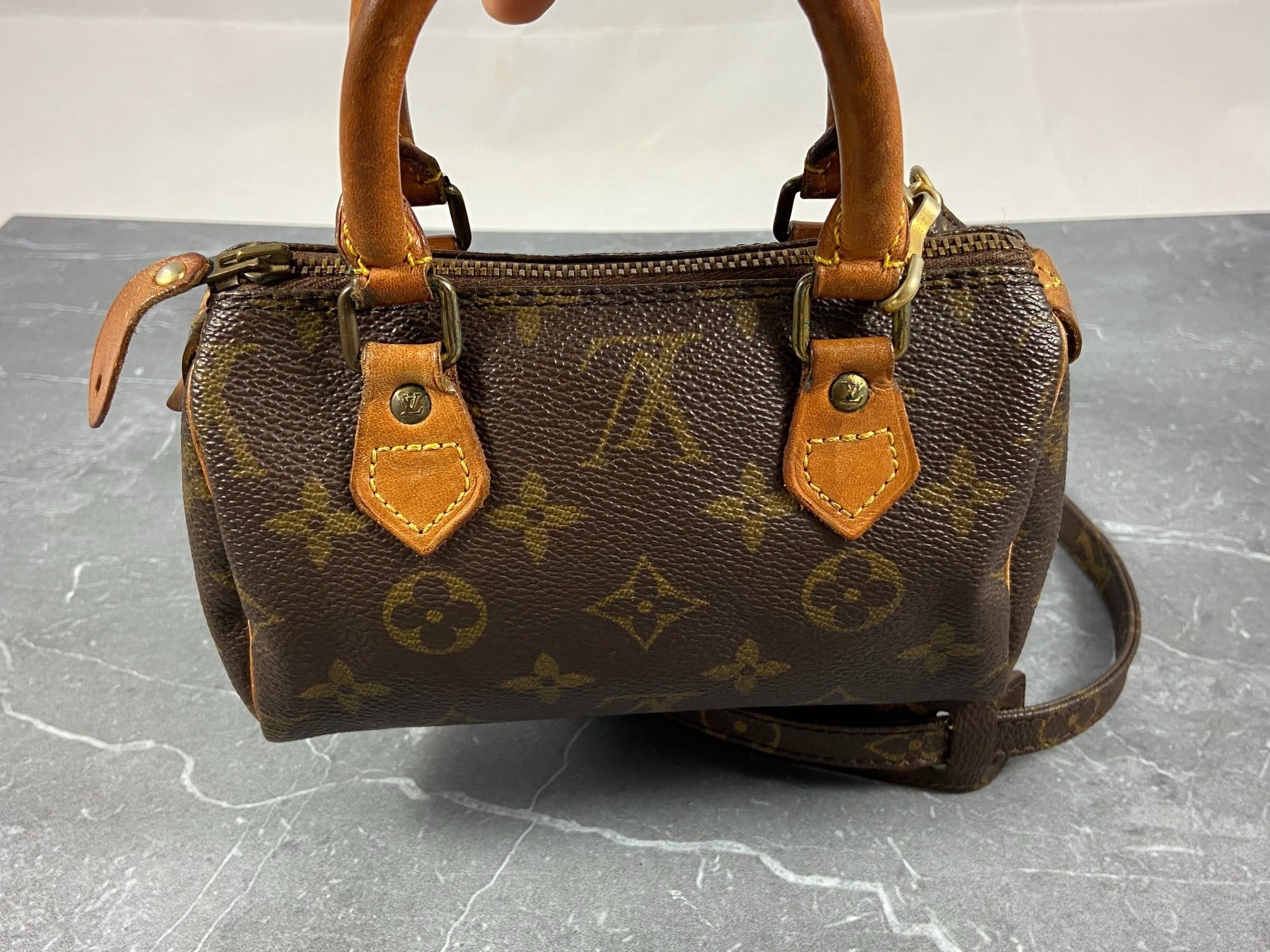 Louis Vuitton Mini Speedy Crossbody Bag Monogram Canvas