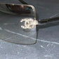 Chanel 4092-B Rimless Crystal CC Shades Silver Tone