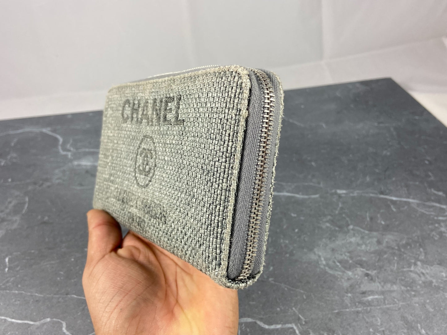 Chanel Deauville Zippy Wallet Grey