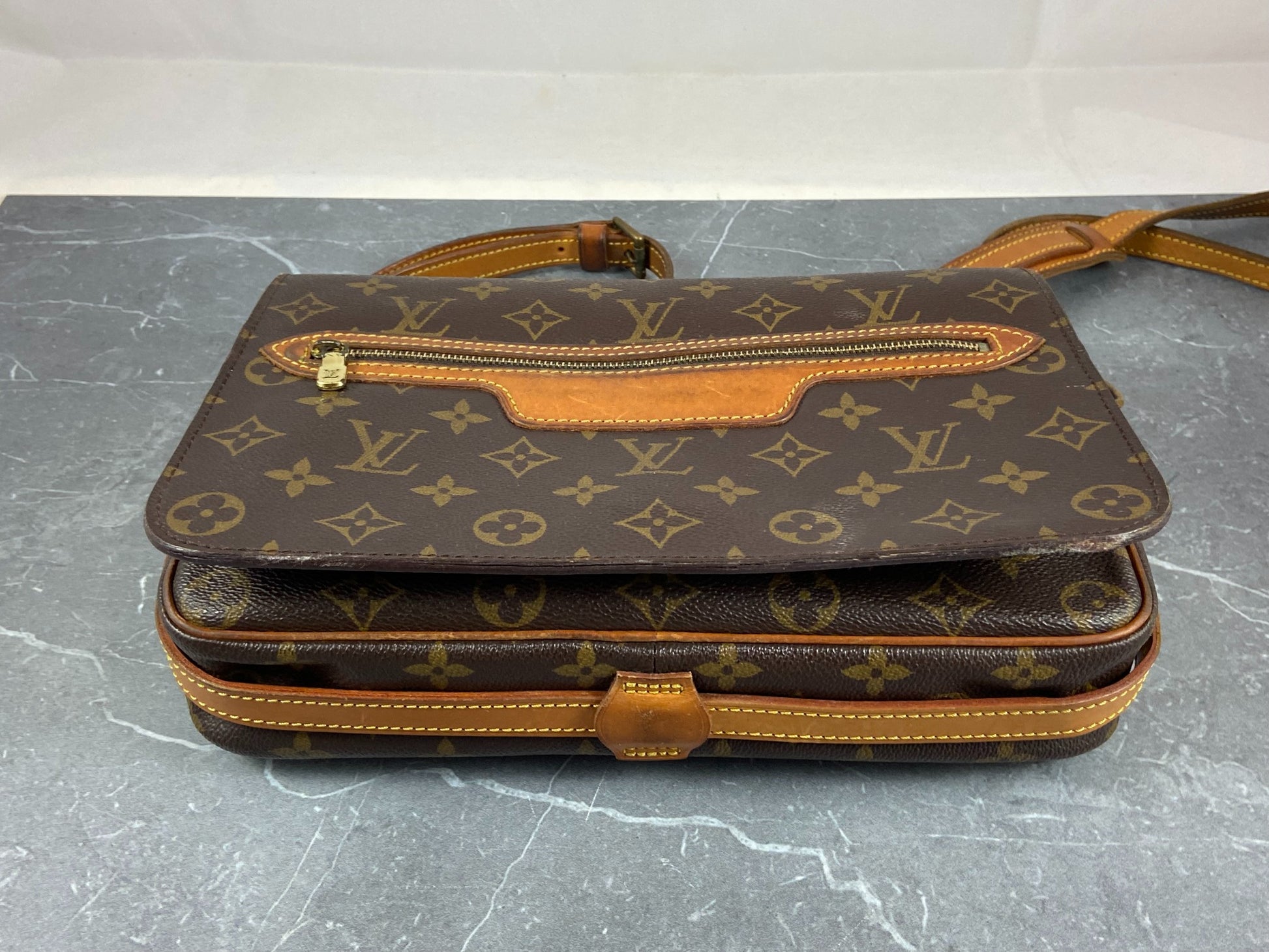 Saint-germain crossbody bag Louis Vuitton Brown in Cotton - 29473709