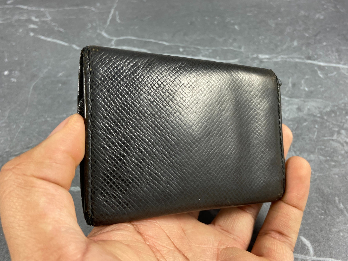Louis Vuitton 6 Key Holder Black Taiga Leather