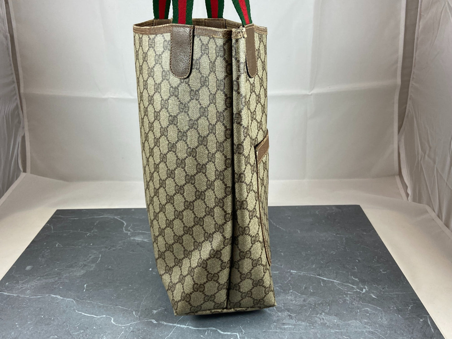Gucci Sherry Line Hand / Tote Bag Beige GG Supreme Canvas
