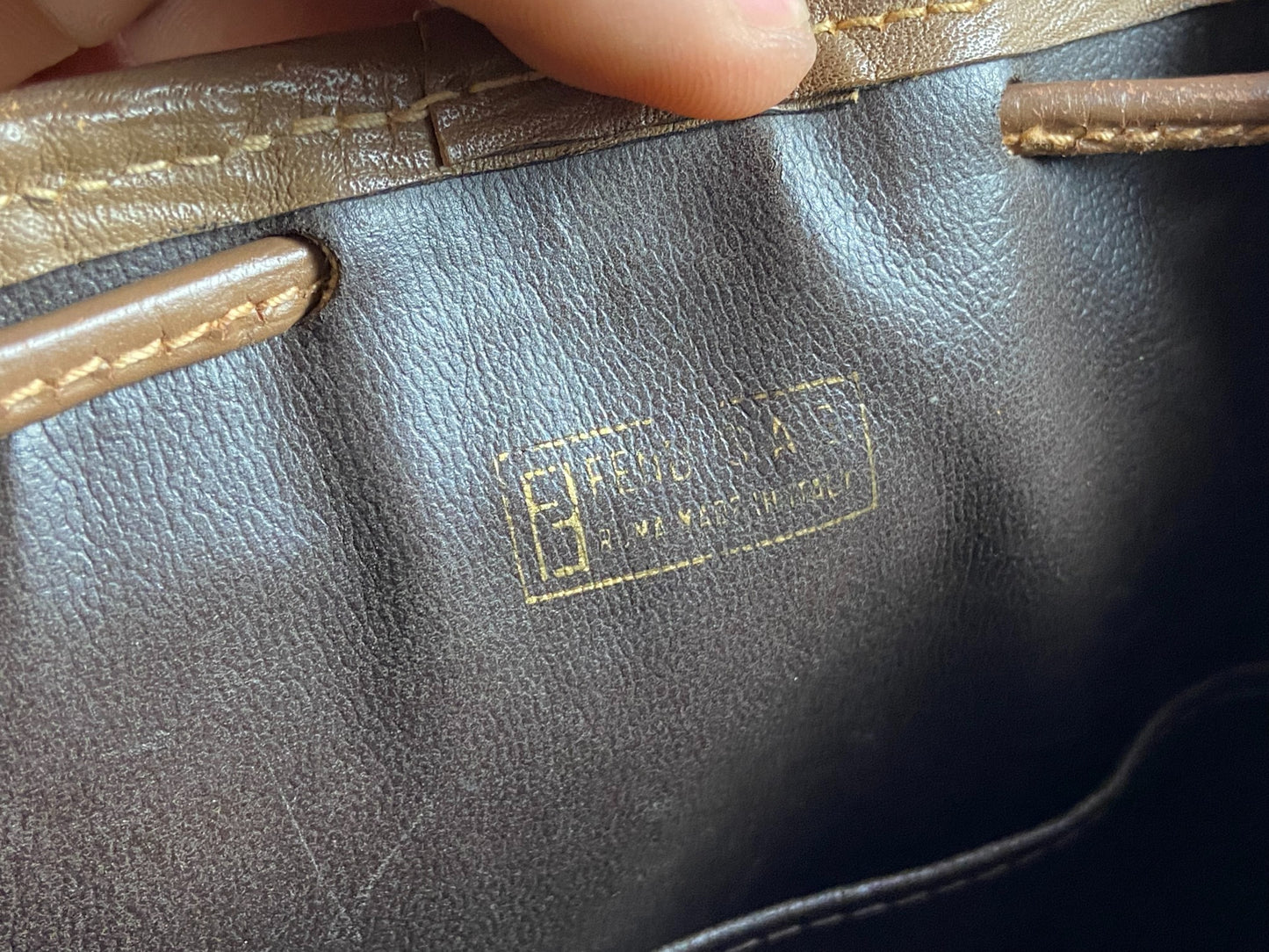 Fendi Shoulder Bag Beige Zucchino Monogram