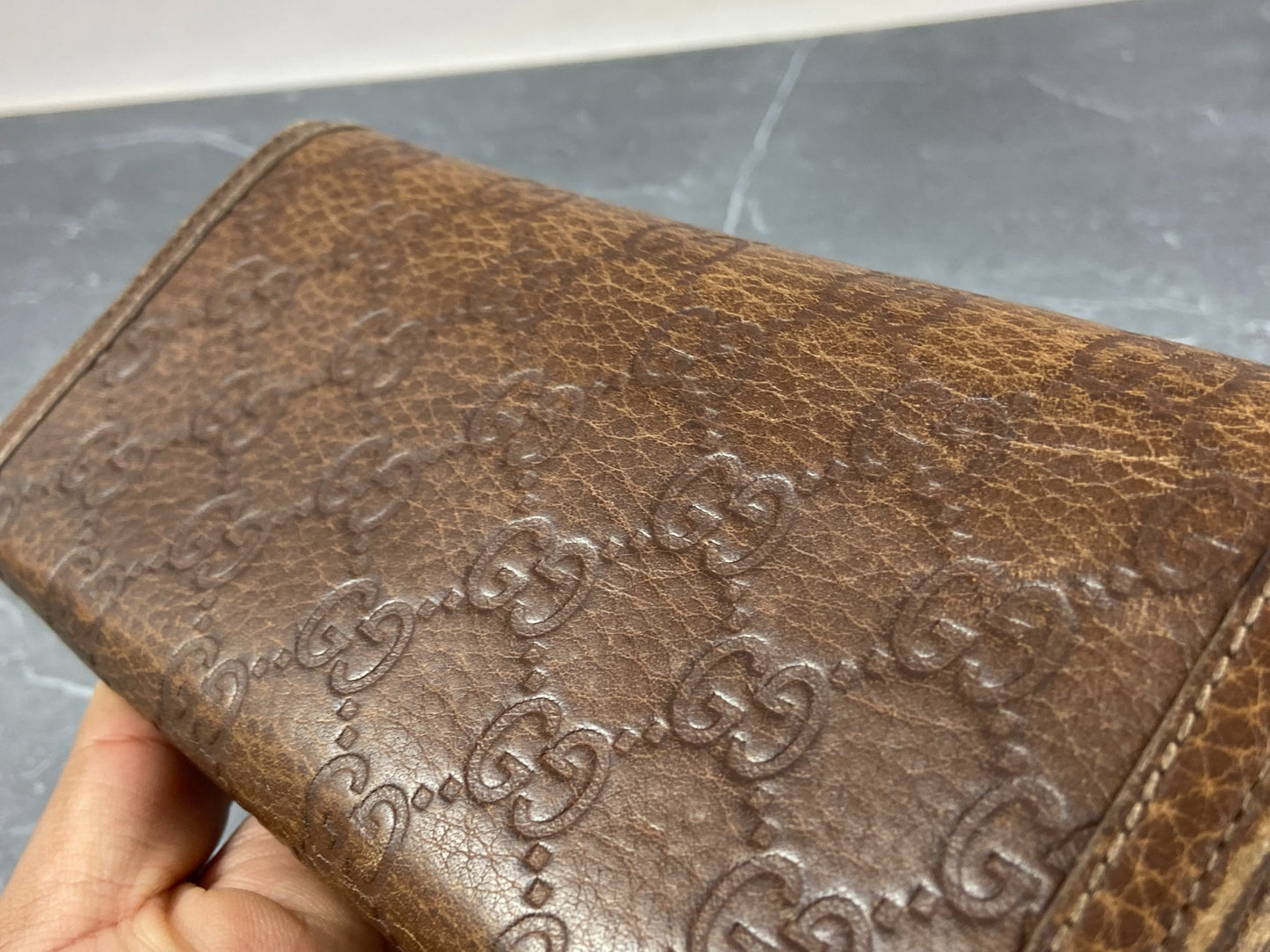 Gucci Long Wallet Brown GG Monogram Leather