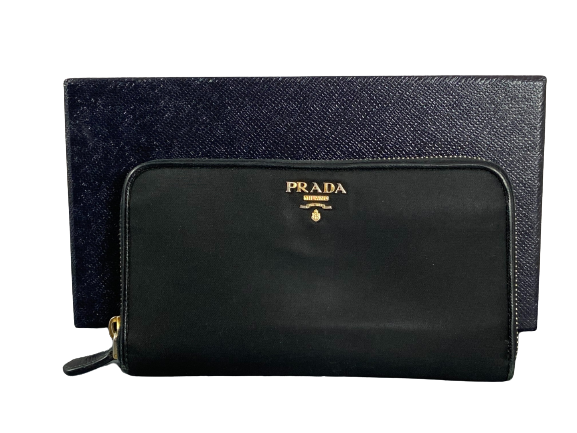 Prada Tessuto Nylon Zippy Wallet Black