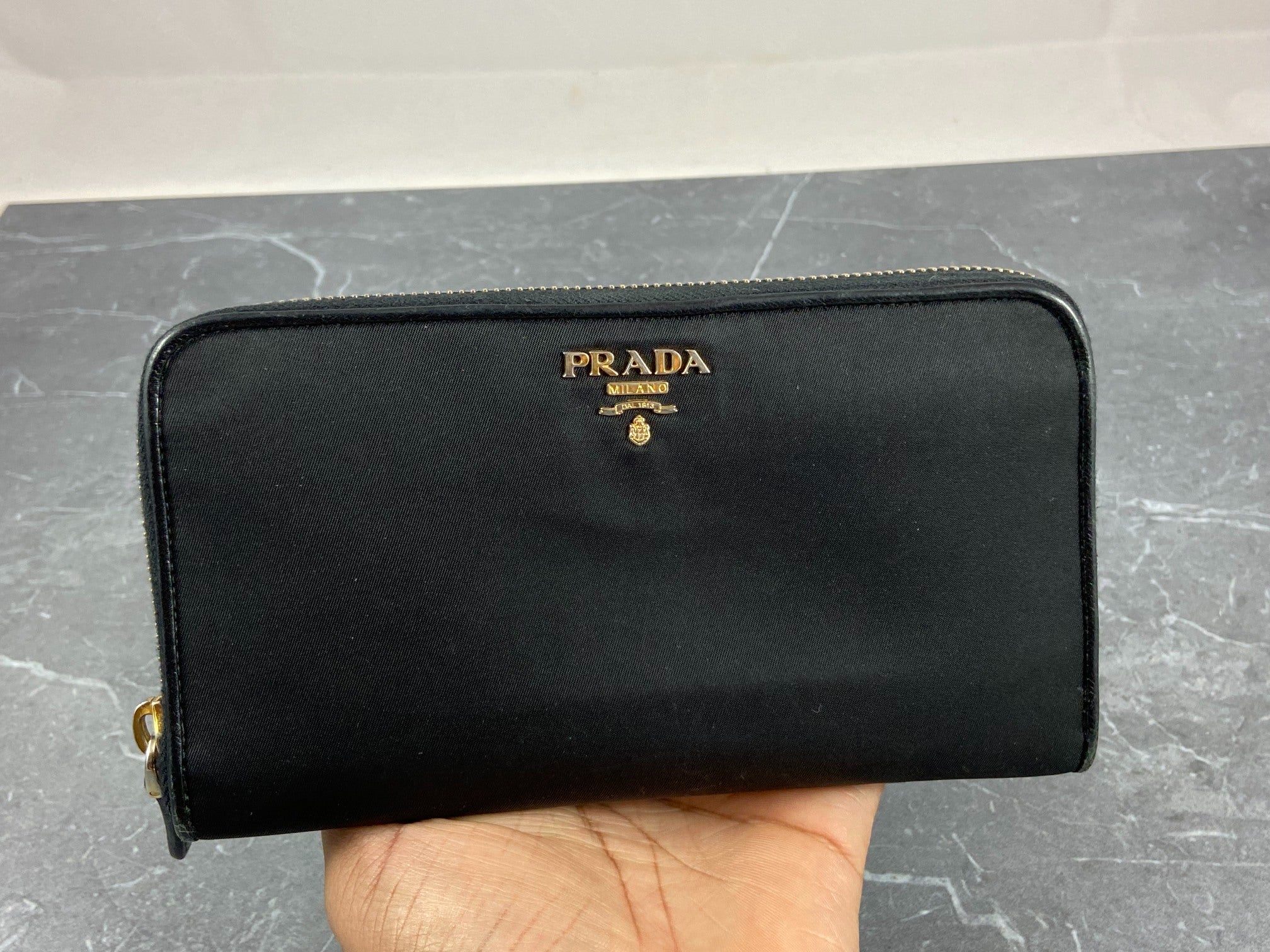 Prada Tessuto Nylon Zippy Wallet Black