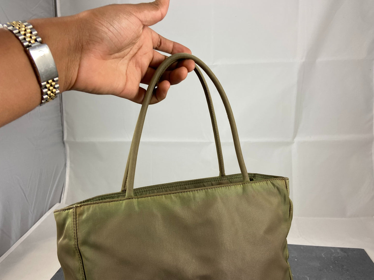 Prada Nylon Hand / Tote Bag Green