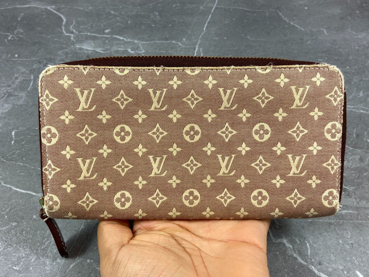 Louis Vuitton Zippy Wallet Beige Mini Lin Monogram