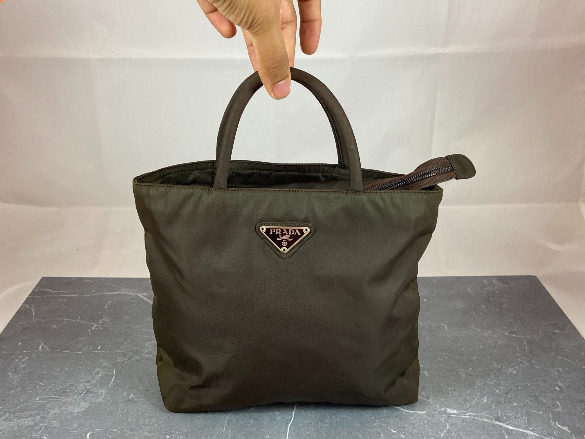 Prada B6245 Tessuto City Hand Tote Bag Ebano