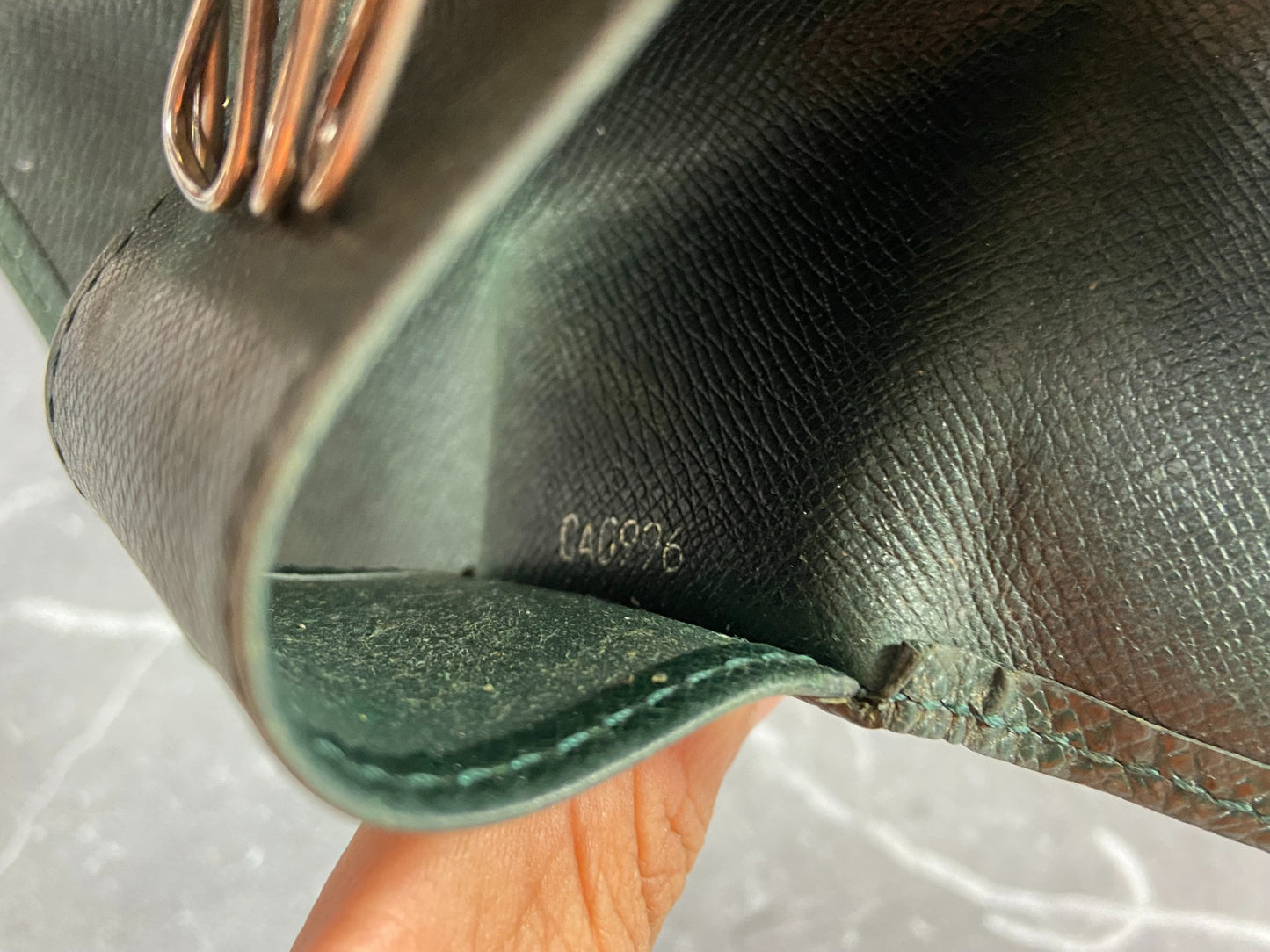 Louis Vuitton 4 Key Holder Green Taiga Leather