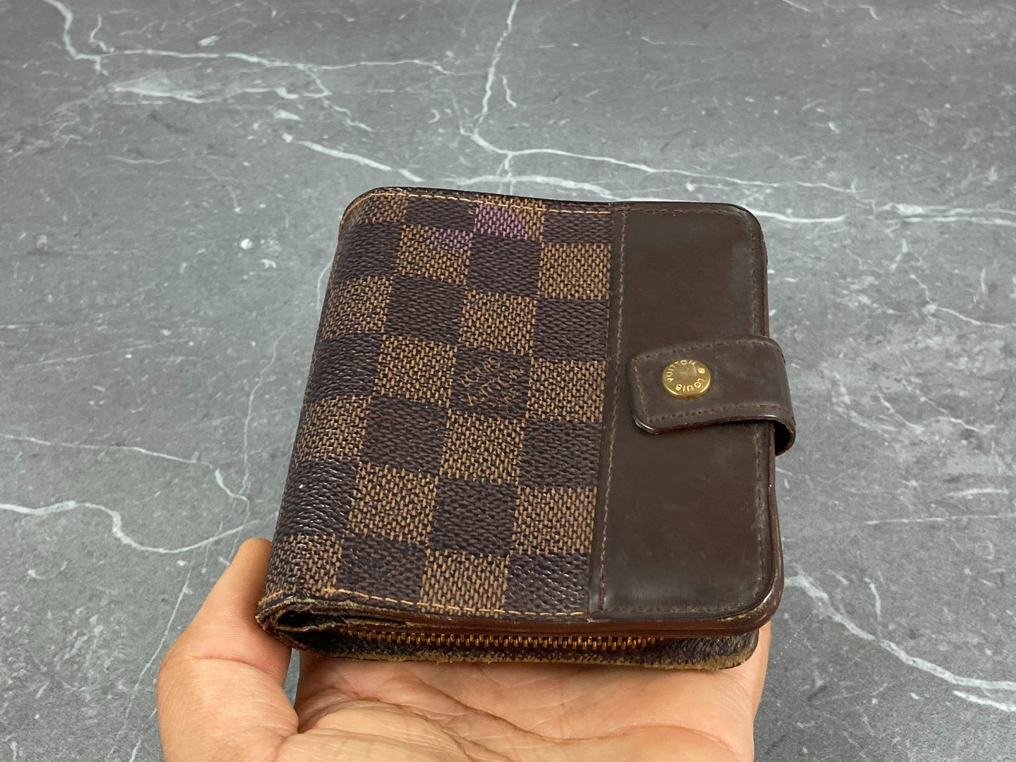 Louis Vuitton Compact Zip Wallet Damier Ebene Canvas