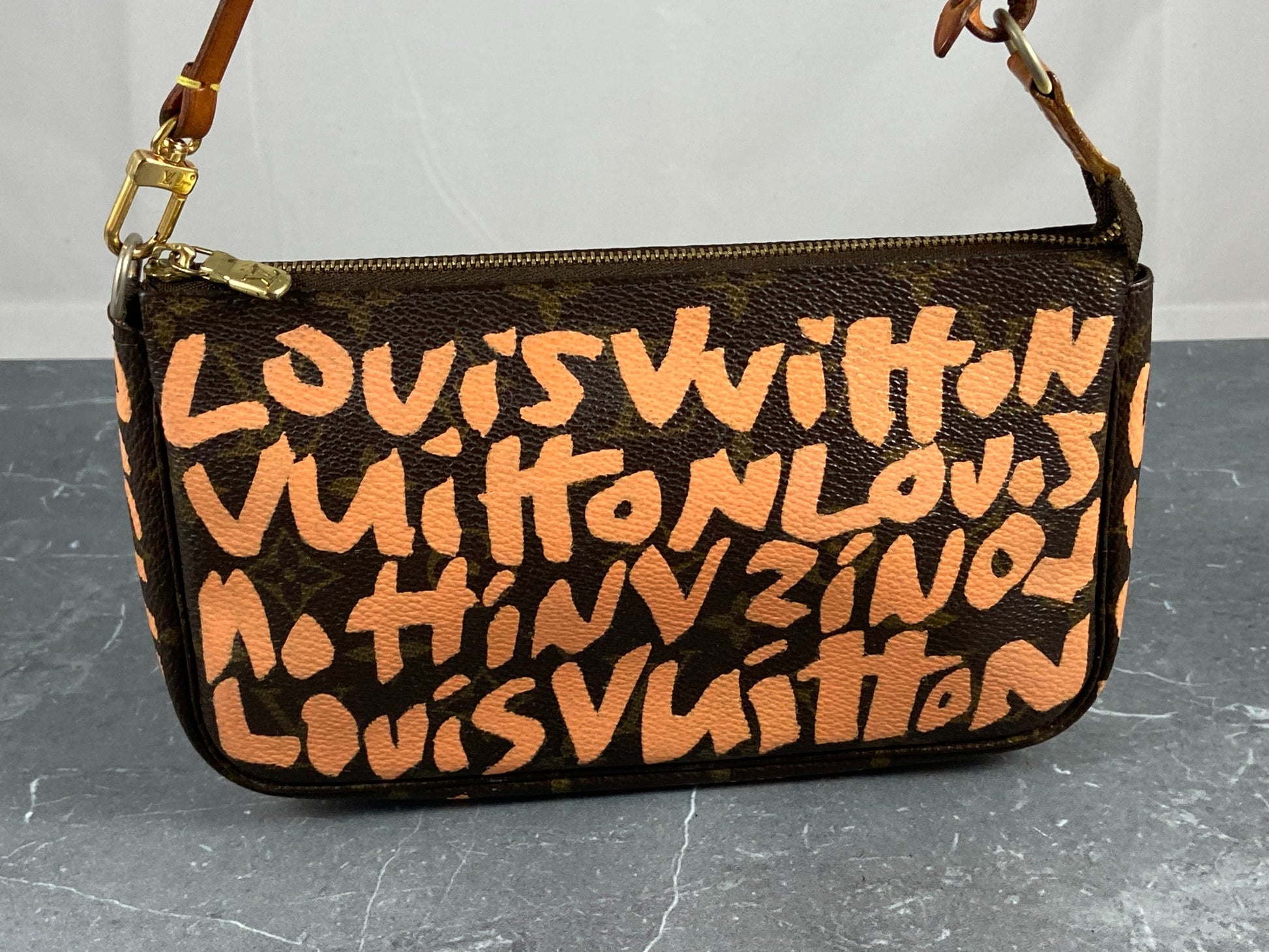 LOUIS VUITTON x Stephen Sprouse 'Graffiti' Pochette Orange/Brown 2001