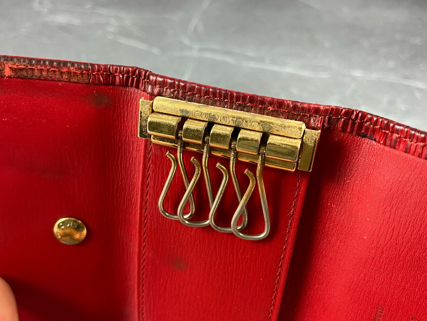 Louis Vuitton 4 Key Holder Red Epi Leather