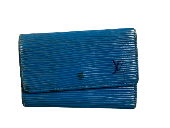 Louis Vuitton 6 Key Holder Blue Epi Leather